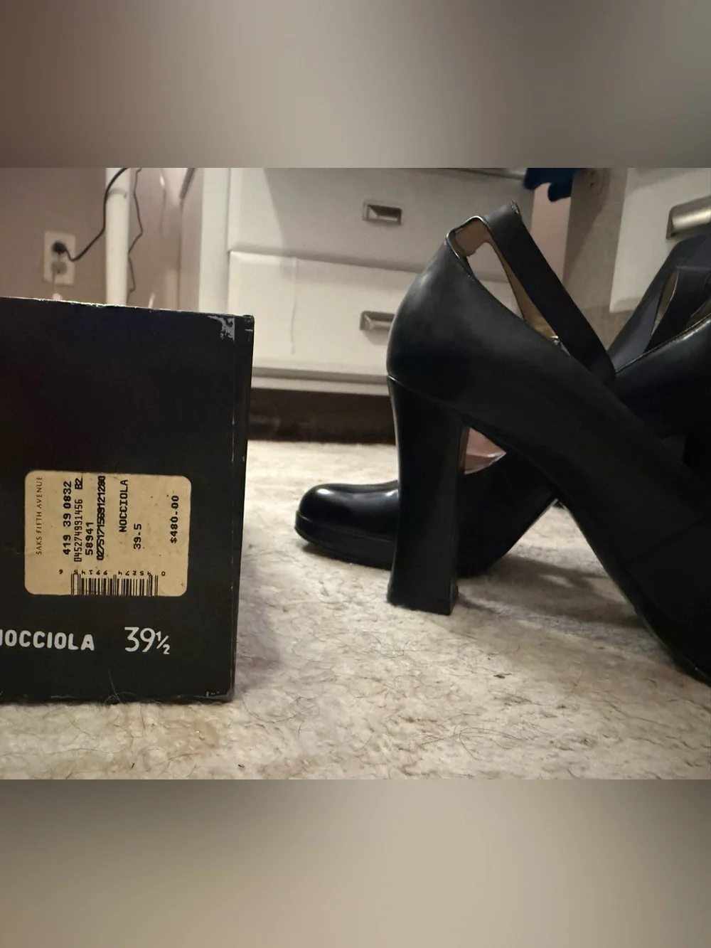 Vintage Dolce & Gabbana Black Patent Platform Mary Jane heels